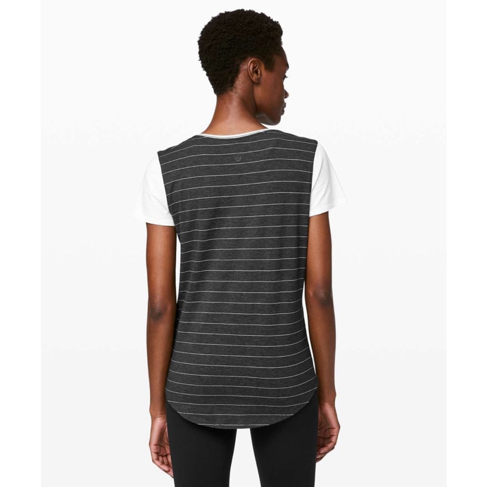 Lululemon Love Crew III
Short Serve Stripe Heathered , Size M, Dark Gray & White - Picture 2 of 5